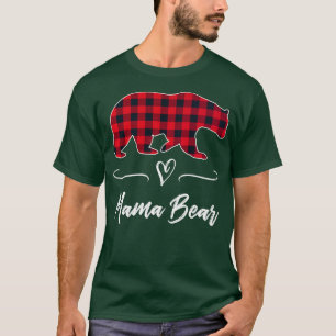 Mama Bear Red Buffalo Check Plaid Heart Fun Mom Gi T-Shirt