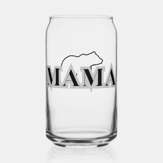 MAMA Bear Silhouette Glass