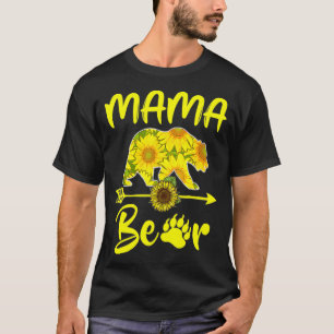 Mama Bear Sunflower Gift Funny Mothers Day Mom And T-Shirt