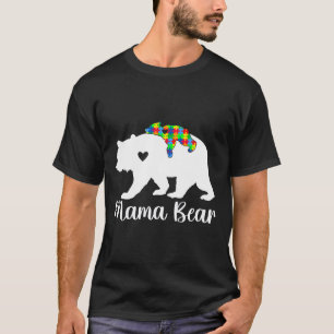 Mama Bear Support Autism Awareness Month Family Ma T-Shirt