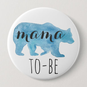 Mama Bear To-Be Watercolor Button