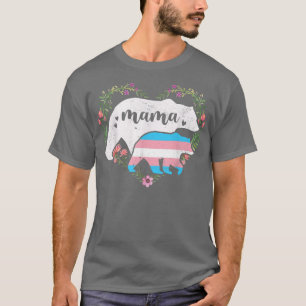 Mama Bear Transgender Trans Pride Flag Transeual L T-Shirt