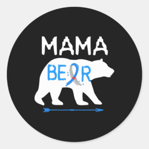 Mama Bear Type One Diabetes Awareness  Classic Round Sticker
