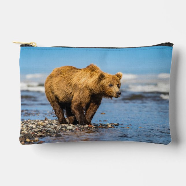 Mama bear watching her two kids accessory pouch (Front)