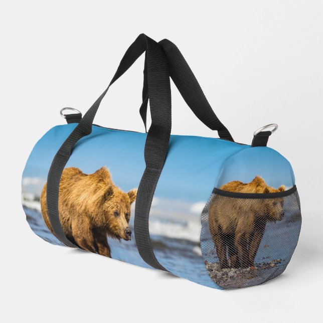 Mama bear watching her two kids duffle bag (Right Corner)