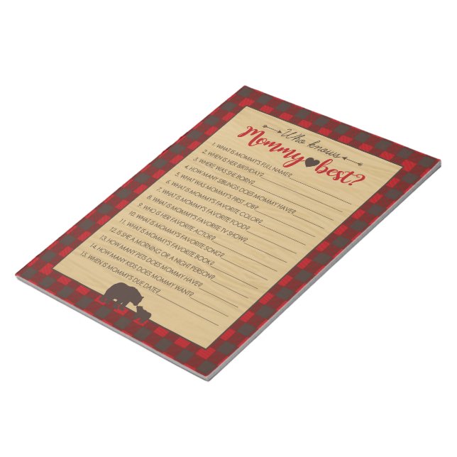 Mama Bear Who Knows Mommy Best Baby Game - 40 Pack Notepad (Angled)