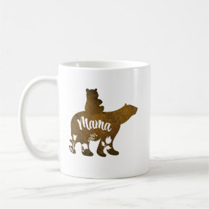 Mama Bear With 1 Cub Riding On Mama's Back Coffee Mug