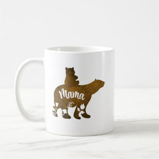 Mama Bear With 1 Cub Riding On Mama's Back Coffee Mug