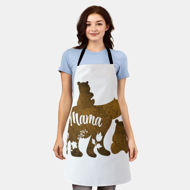 Mama Bear With 2 Cubs Mom of Two Apron (Worn)