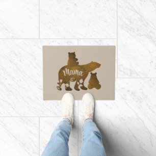 Mama Bear With 2 Cubs Mom of Two Doormat