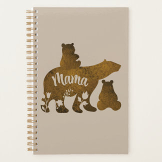 Mama Bear With 2 Cubs Mom of Two Planner