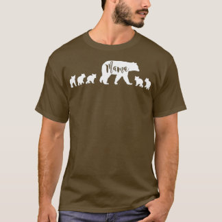Mama Bear With 5 Five Cubs Mom Mother Fun Gift  T-Shirt