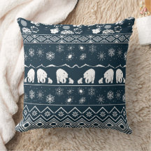 Mama  Bear with Baby Bear Pattern in Blue-green