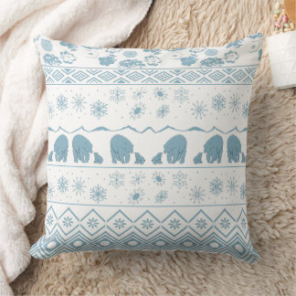 Mama  Bear with Baby Bear Pattern in powder custom Throw Pillow