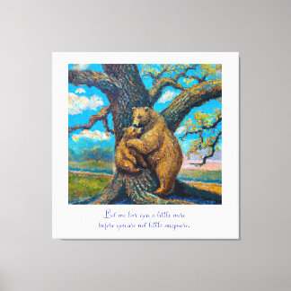 Mama Bear with Baby oil painting on large canvas Print