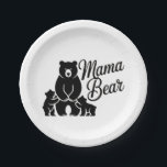 Mama Bear with Cubs Cute Family Bear Paper Plate<br><div class="desc">Adorable Mama Bear with Cubs design symbolizing love, protection, and family. This cute bear illustration features a proud mama bear with her little cubs, making it a perfect gift for moms who cherish their children. Great for Mother’s Day gifts, baby shower presents, new moms, birthdays, or family-themed products. A sweet...</div>