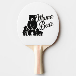 Mama Bear with Cubs Cute Family Bear Ping Pong Paddle