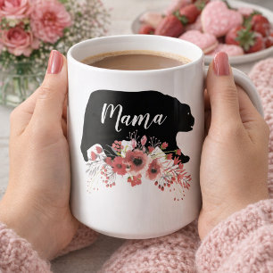 Mama Bear with Flowers Coffee Mug