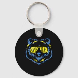 Mama Bear World Down Syndrome Awareness Day T21 Keychain