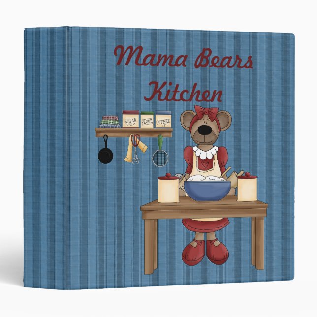 Mama Bears Kitchen Cook Book Binder / 1.5 Inch (Front/Spine)