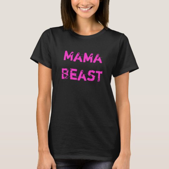 Mama Beast Ladies Petite Pink Workout T-Shirt