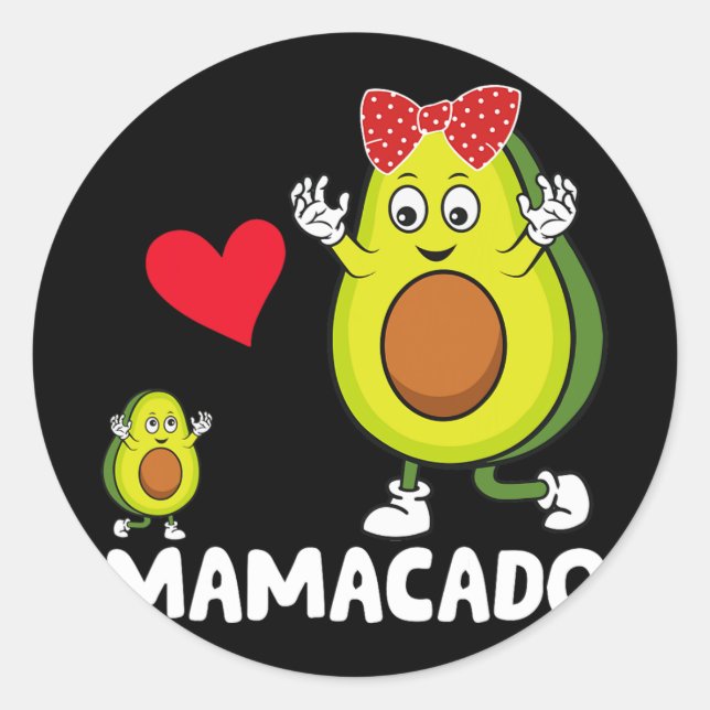 Mama Best Mom Avocado Mamacado Happy Mothers Day  Classic Round Sticker (Front)