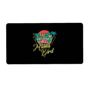 Mama Bird Flamant rose Sunset Palm Tree Beach anné