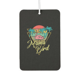 Mama Bird Flamingo Sunset Palm Tree Beach 80s Air Freshener