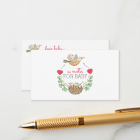 Mama Bird Flying over Nest Notes for Baby Shower