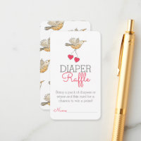 Mama Bird Flying with Hearts Diaper Raffle