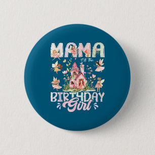 Mama Birthday Girl Fairy Magical Graphic Art 2 Inch Round Button