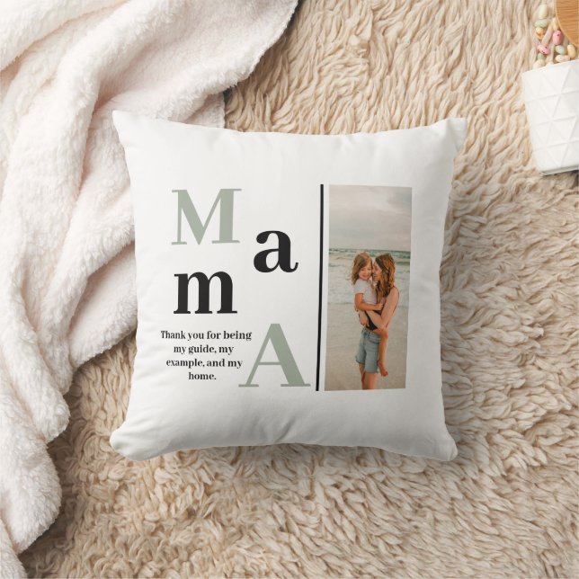 Mama Bold Keepsake Pillow – Custom Photo & Text (Blanket)
