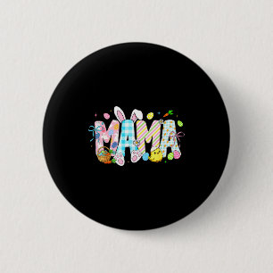 Mama bunny eggs funny for mom women mothers grandm 2 inch round button
