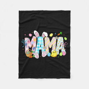 Mama bunny eggs funny for mom women mothers grandm fleece blanket
