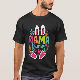 Mama Bunny Retro Groovy Bunny Mom Mommy Happy East T-Shirt