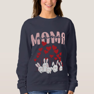 Mama Bunny Sweatshirt de coeur - Mignonne fête des