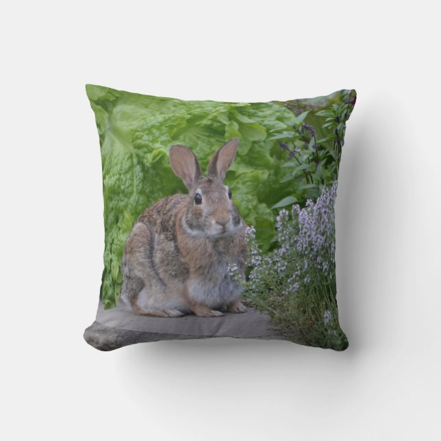 Mama Bunny Throw Pillow (Front)