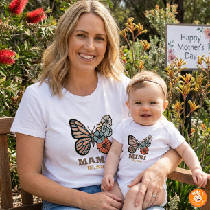 Mama Butterfly Year-Established New Mom Gift Women T-Shirt