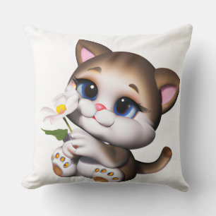 Mama Cat Throw Pillow