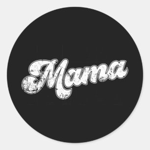 Mama Checkered Vintage Mothers Day Mom Women 1  Classic Round Sticker
