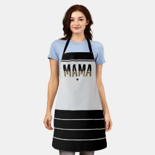 Mama Cheetah print typography Gifts For Mom Apron
