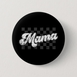 Mama Chequered Vintage Mothers Day Mom Women 2 Inch Round Button
