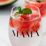 Mama | Chic Boho Lettering & Floral Stemless Wine Glass<br><div class="desc">Features modern typography that says "my greatest blessings call me mama, " with a cute floral line art arrangement. Personalize with your custom message. Use the design tools to choose any background colour, add photos, change text fonts and colours to create your own one-of-a-kind keepsake. Give the ultimate stocking stuffer...</div>