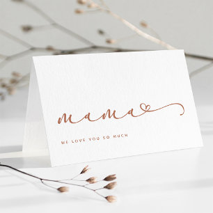 Mama Chic Boho Script and Heart with Photo Card