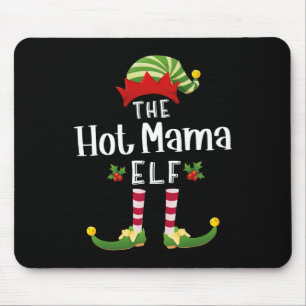 Mama Christmas Elf Matching Pajama X-mas Party Mouse Pad