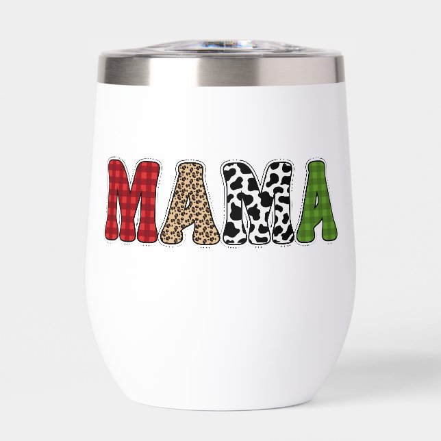 Mama Christmas Plaid Pattern Design (Front)