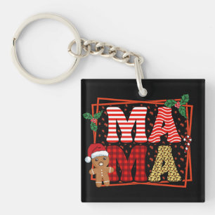 Mama - Christmas Plaid Pattern Design-50094 Keychain