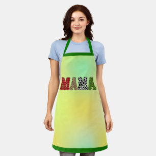 Mama Christmas Plaid Pattern Design Apron
