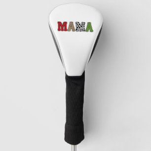 Mama Christmas Plaid Pattern Design Golf Head Cover