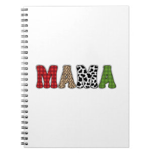 Mama Christmas Plaid Pattern Design Notebook
